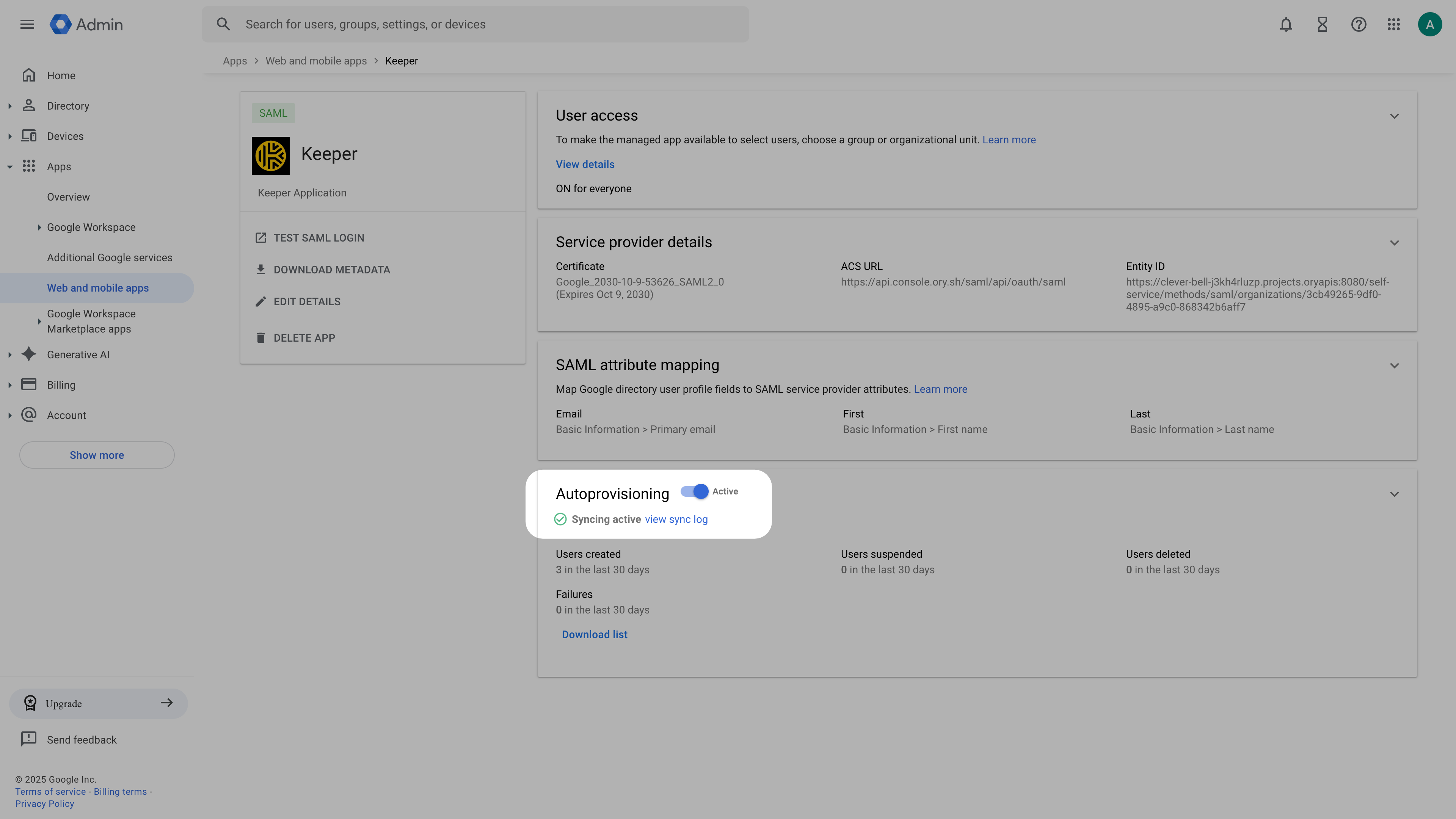 Toggle Autoprovisioning active